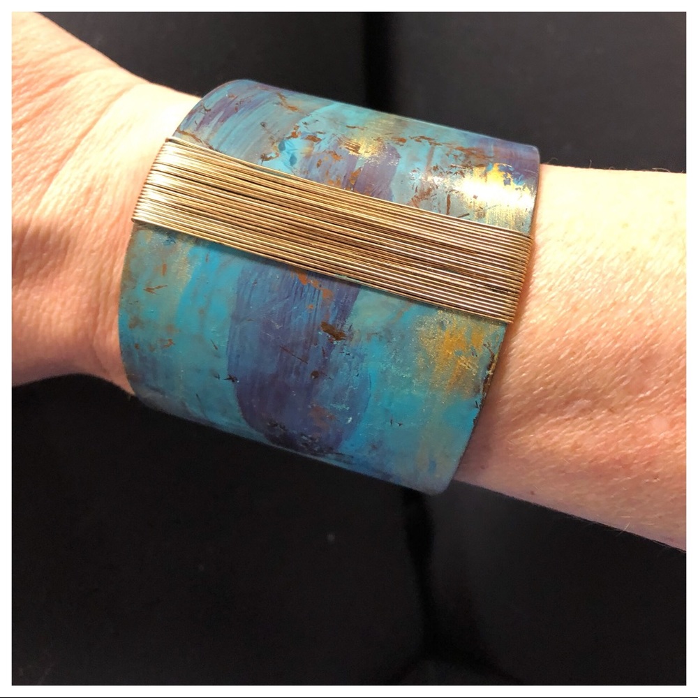 1 left ❗️NEW WIRE WRAPPED BOHO VINTAGE STYLE CUFF - Picture 4 of 6